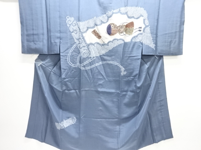 JAPANESE KIMONO / ANTIQUE MENS JUBAN / SILK / SHIBORI / DRUM